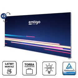 Ścianka / kaseton wolnostojący LED LUMIX 500x250 cm z wydrukiem