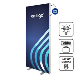 Kaseton wolnostojący LED 100x250 cm w torbie na kółkach