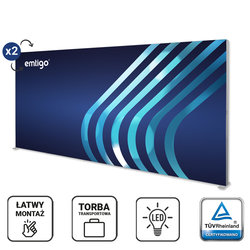 Ścianka / kaseton wolnostojący LED LUMIX 500x250 cm z wydrukiem