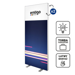 Kaseton wolnostojący LED 100x230 cm w torbie na kółkach