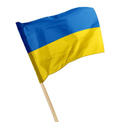 Flaga Ukrainy na drzewcu
