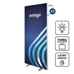 Kaseton wolnostojący LED 100x230 cm w torbie na kółkach