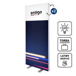 Kaseton wolnostojący LED 100x200 cm w torbie na kółkach