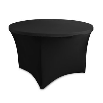 Pokrowiec - obrus na stół cateringowy okrągły Fi 122 cm - CZARNY