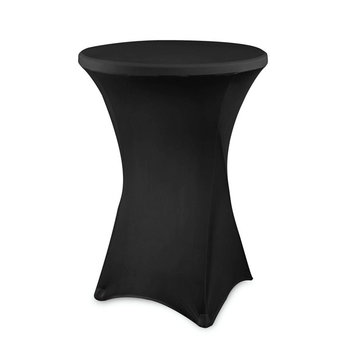 Pokrowiec - obrus na stół koktajlowy okrągły Fi 80 cm - CZARNY