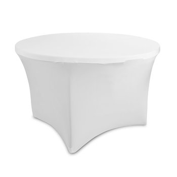 Pokrowiec - obrus na stół cateringowy okrągły Fi 122 cm - BIAŁY