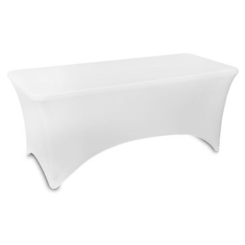 Pokrowiec - obrus na stół cateringowy prostokąty 180x75 cm - BIAŁY