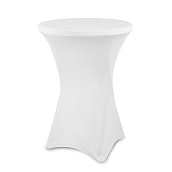 Pokrowiec - obrus na stół koktajlowy okrągły Fi 80 cm - BIAŁY