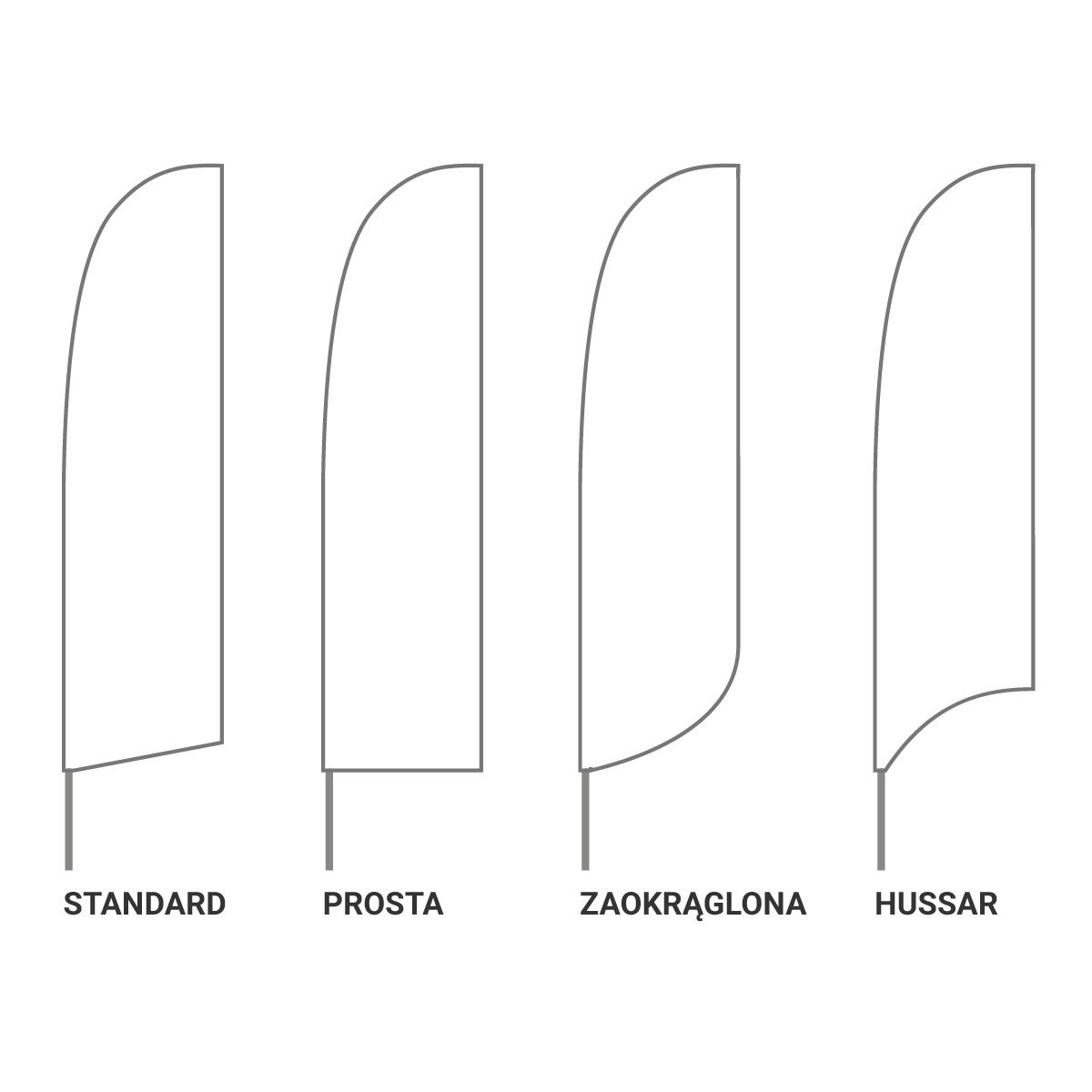 flagi reklamowe winder skrzydlo standard prosta zaokraglona hussa