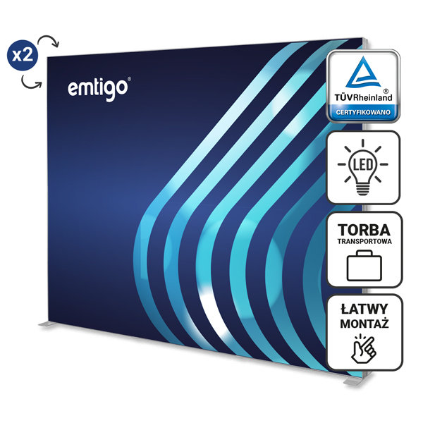 kaseton wolnostojący LED LUMIX 285x250 cm z wydrukiem