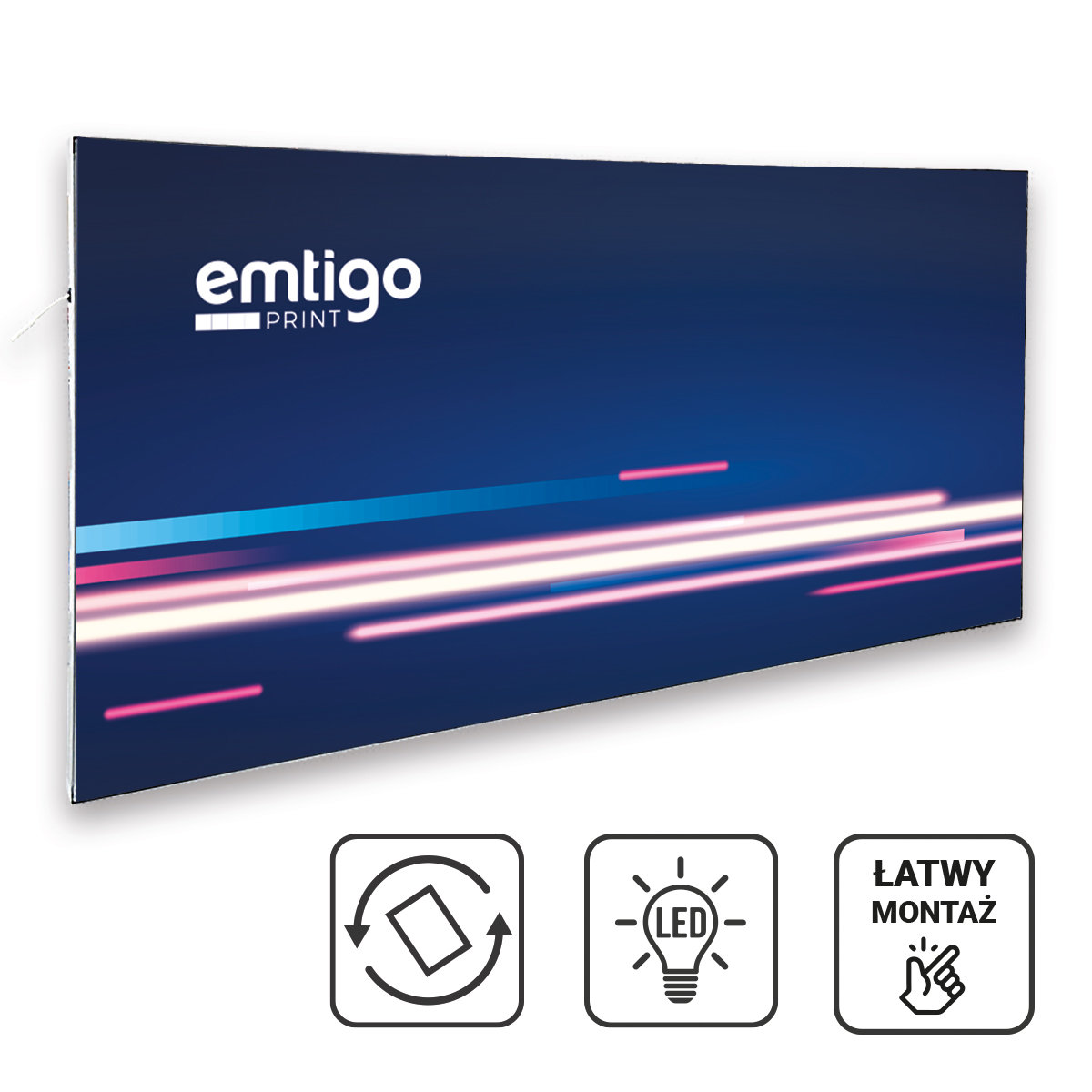Kaseton ŚCIENNY LED 200x100 cm