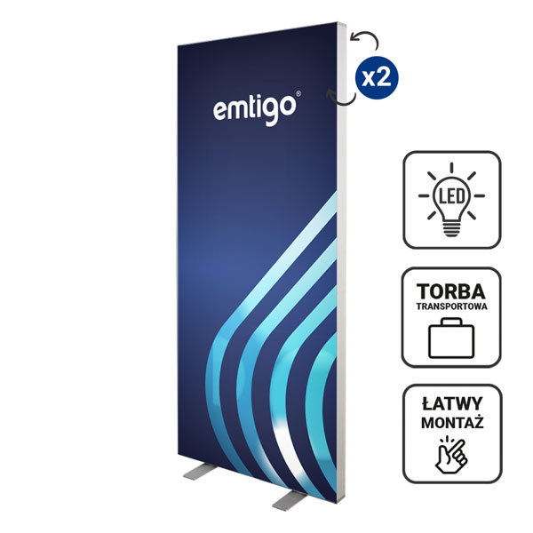 Kaseton wolnostojący LED 100x250 cm w torbie na kółkach