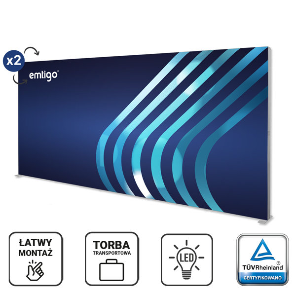 kaseton wolnostojący LED LUMIX 500x250 cm z wydrukiem