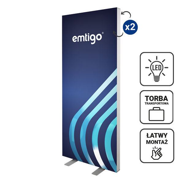 Kaseton wolnostojący LED 100x200 cm w torbie na kółkach