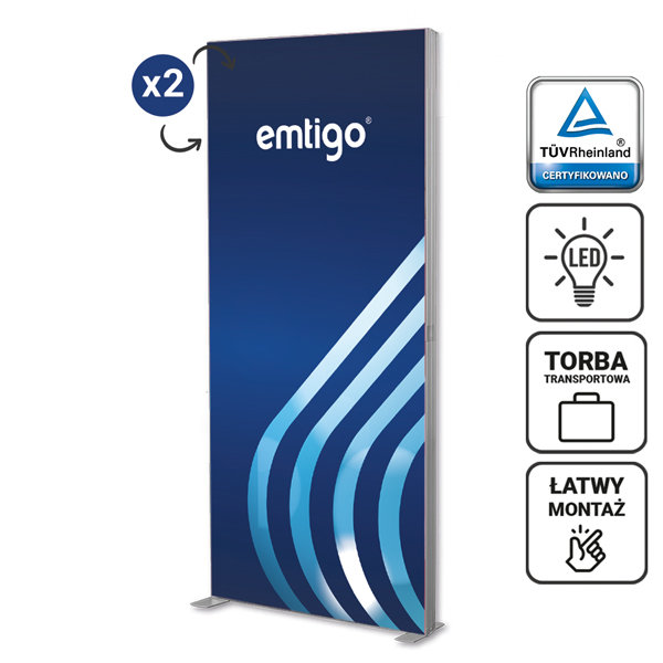 kaseton wolnostojący LED LUMIX 100x250 cm