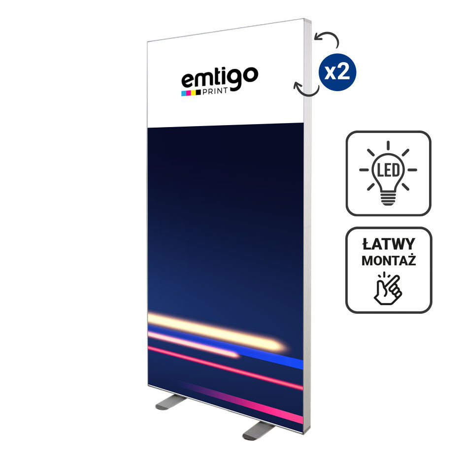 Kaseton wolnostojący SLIM LED 100x200 cm