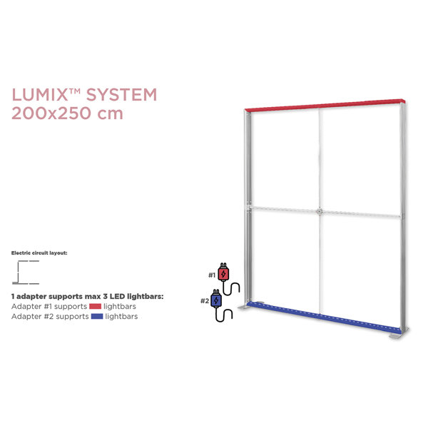 kaseton wolnostojący LED LUMIX 200x250 cm z wydrukiem