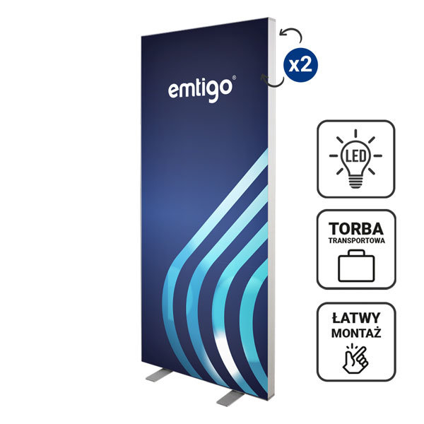 Kaseton wolnostojący LED 100x230 cm w torbie na kółkach